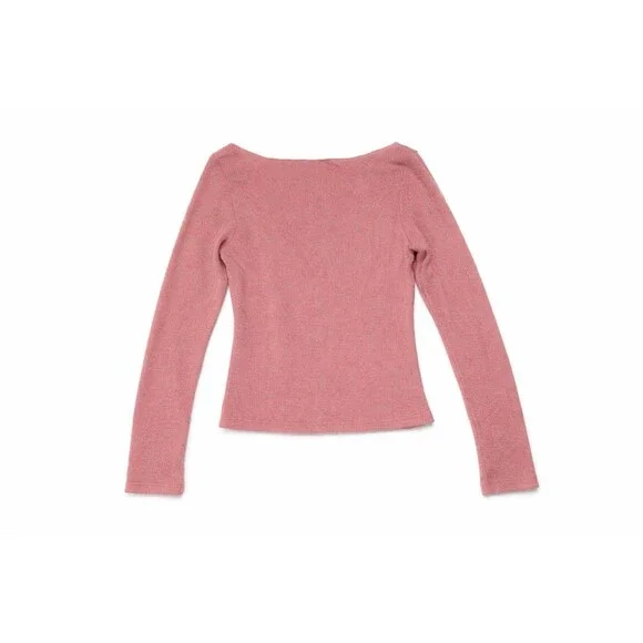 Coquette Balletcore Pink Floral Beaded Sweater Y2K Soft Girl Knit XXI Top Med - Picture 3 of 4